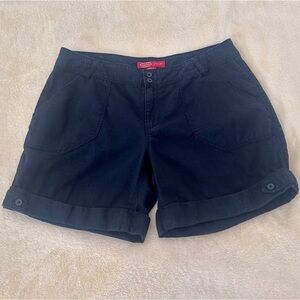 EASTERN MOUNTAIN SPORTS EMS Women’s Black Hiking Shorts 10 Cuffed Linen Cotton